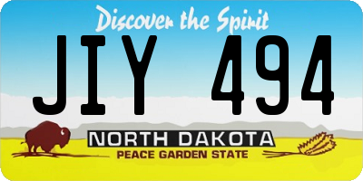 ND license plate JIY494