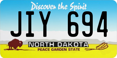 ND license plate JIY694
