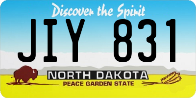 ND license plate JIY831