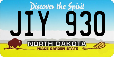ND license plate JIY930