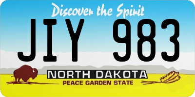 ND license plate JIY983