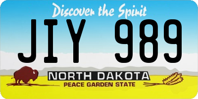 ND license plate JIY989