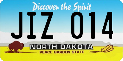ND license plate JIZ014