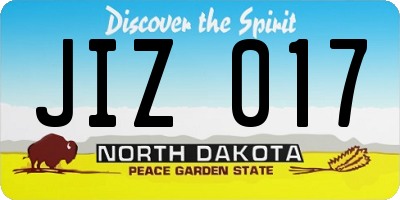 ND license plate JIZ017