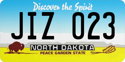 ND license plate JIZ023