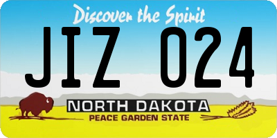 ND license plate JIZ024