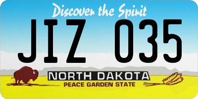 ND license plate JIZ035