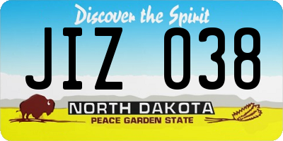 ND license plate JIZ038