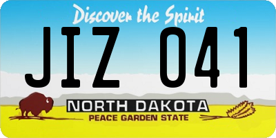 ND license plate JIZ041