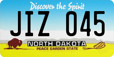 ND license plate JIZ045