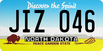 ND license plate JIZ046