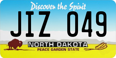 ND license plate JIZ049