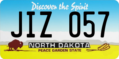 ND license plate JIZ057