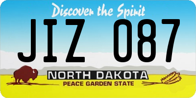 ND license plate JIZ087
