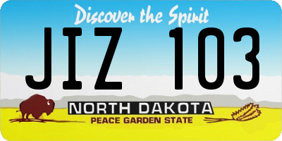 ND license plate JIZ103