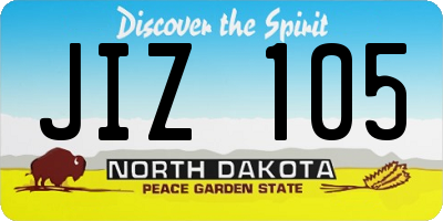 ND license plate JIZ105