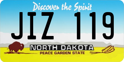ND license plate JIZ119