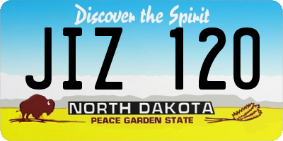 ND license plate JIZ120