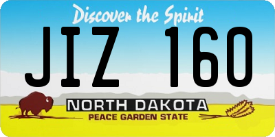 ND license plate JIZ160
