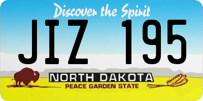 ND license plate JIZ195