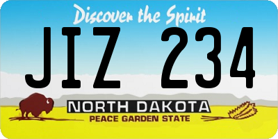 ND license plate JIZ234