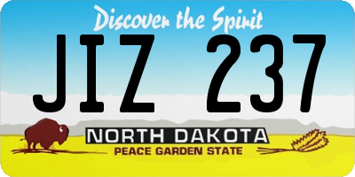 ND license plate JIZ237