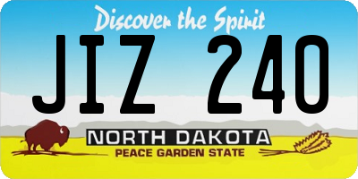 ND license plate JIZ240