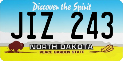 ND license plate JIZ243