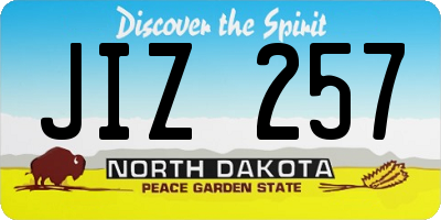 ND license plate JIZ257