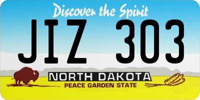 ND license plate JIZ303