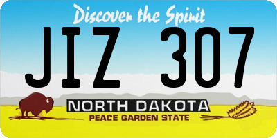 ND license plate JIZ307
