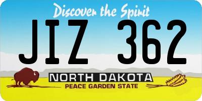 ND license plate JIZ362