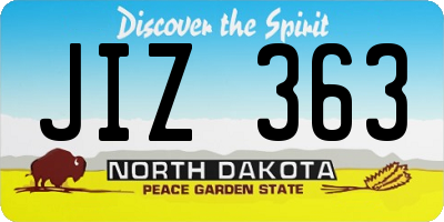 ND license plate JIZ363
