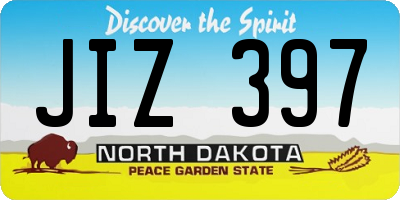 ND license plate JIZ397