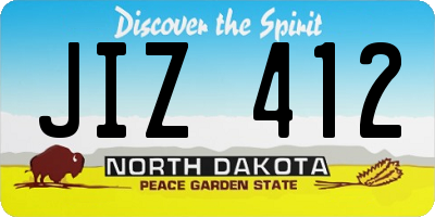ND license plate JIZ412