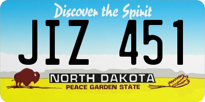 ND license plate JIZ451