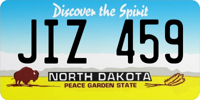 ND license plate JIZ459