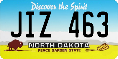 ND license plate JIZ463