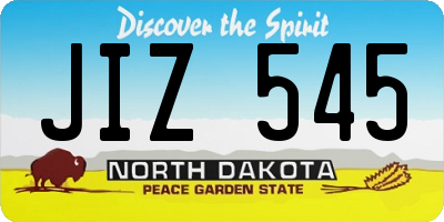 ND license plate JIZ545