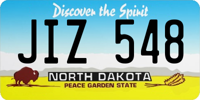 ND license plate JIZ548