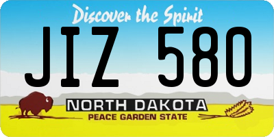 ND license plate JIZ580