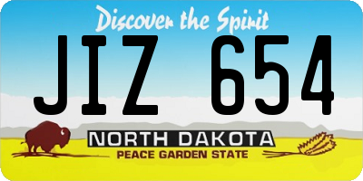 ND license plate JIZ654