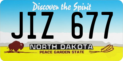 ND license plate JIZ677