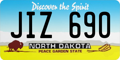 ND license plate JIZ690