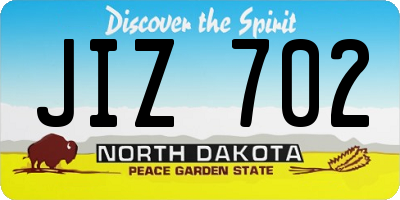 ND license plate JIZ702