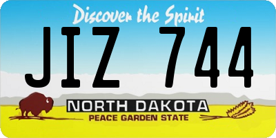 ND license plate JIZ744