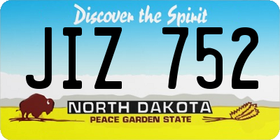 ND license plate JIZ752