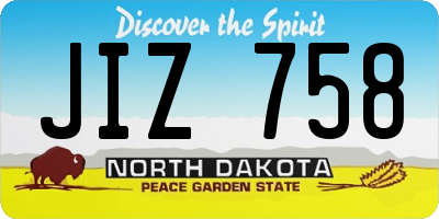ND license plate JIZ758