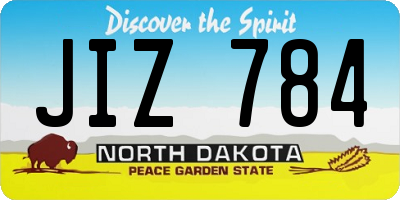 ND license plate JIZ784