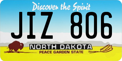 ND license plate JIZ806